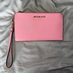 Michael Kors Pink Saffiano Leather Clutch